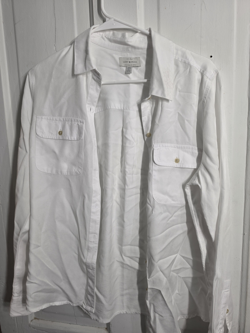 Lucky Brand White Button-Front Utility Shirt